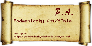 Podmaniczky Antónia névjegykártya